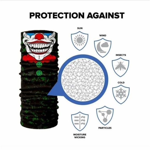 Bandana Neck Gaiter Skull Face Mask Bandanas Tube Breathable Rave Face Scarf US - Picture 4 of 7